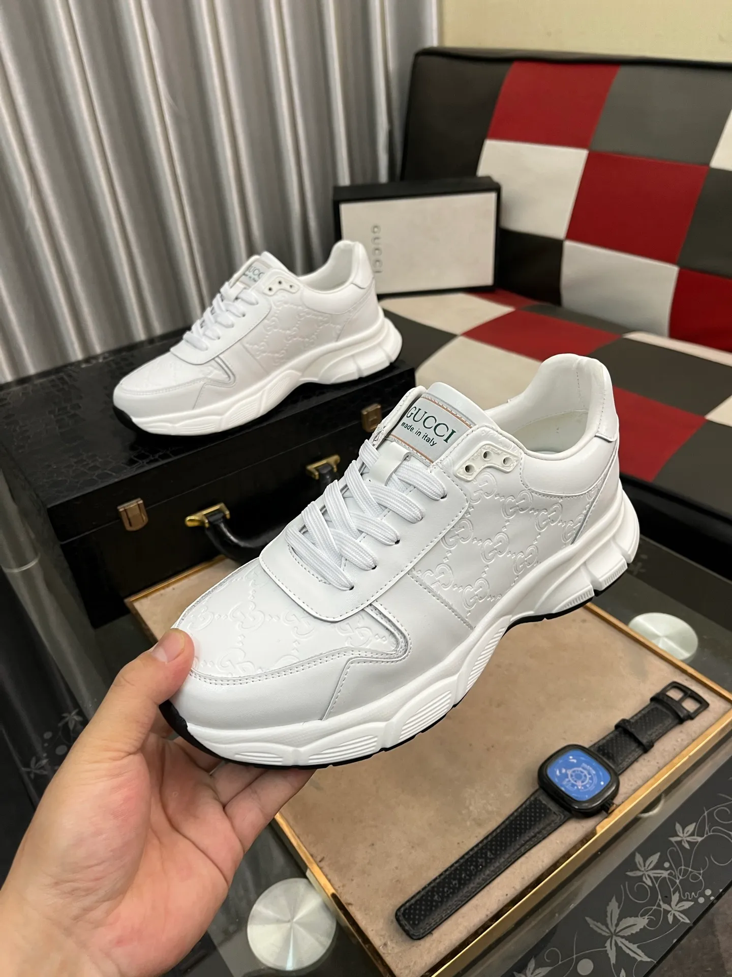 Men's shoes 💰440⌚️⌚️ (GUCCI-Gucci) luxury brand sports and casual shoes, imported original material, sheepskin lining, high-end and comfortable, original outsole is light and wear-resistant! Purely handmade, details determine quality! 38-443️⃣colors available